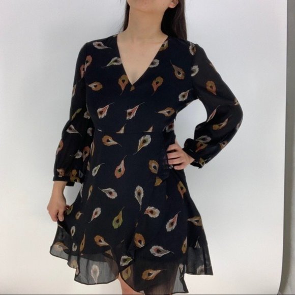 Madewell Dresses & Skirts - Madewell Feather Black Chiffon Dress